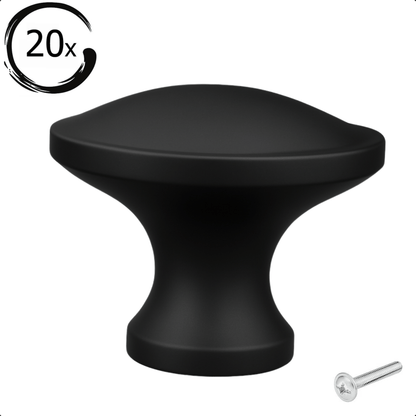 20X Deurknop 32mm Zwart – Rapid - BY MJM - GMJ93-20