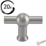 20X Deurknop 48mm RVS – Kansas T - greep - BY MJM - GMJ53-20