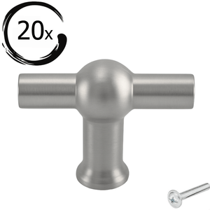 20X Deurknop 48mm RVS – Kansas T - greep - BY MJM - GMJ53-20