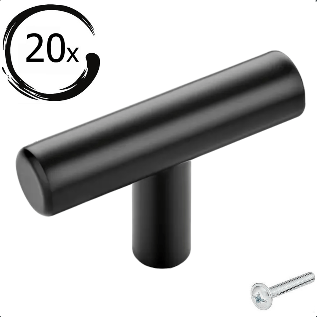 20X Deurknop 50mm Aluminium Zwart – Mesa - BY MJM - GMJ100-20