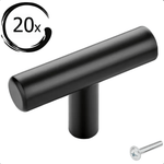 20X Deurknop 50mm Aluminium Zwart – Mesa - BY MJM - GMJ100-20