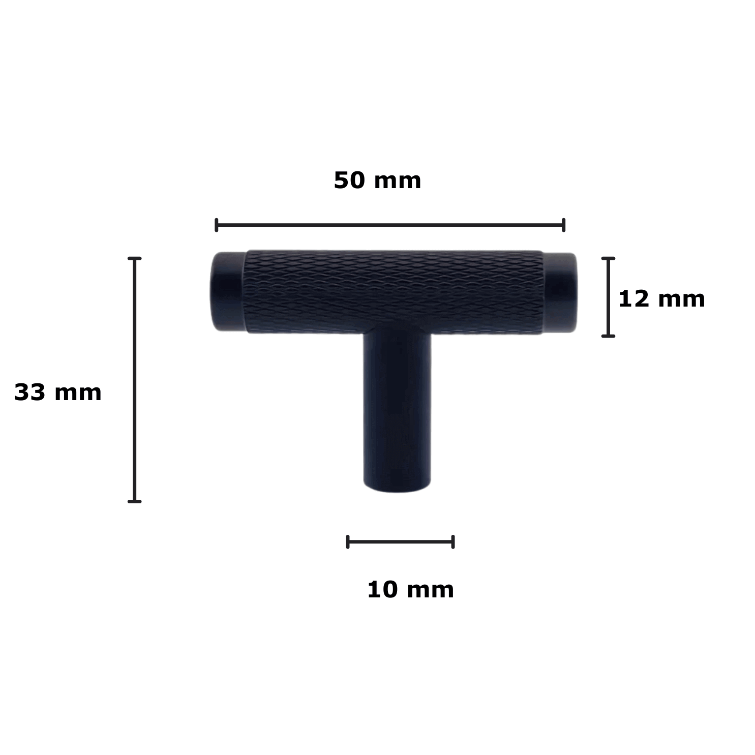 20X Deurknop 50mm Aluminium Zwart – Waco - BY MJM - GMJ101-20