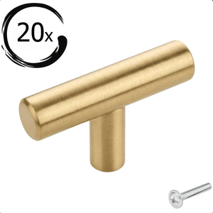 20X Deurknop 50mm RVS Goud – Denver (kopie) - BY MJM - GMJ121-20