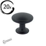 20X Deurknop Macon 27 mm – Aluminium Zwart - BY MJM - GMJ01-20