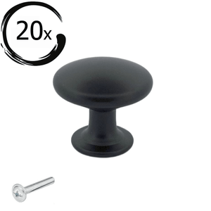 20X Deurknop Macon 27 mm – Aluminium Zwart - BY MJM - GMJ01-20