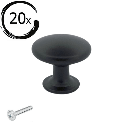 20X Deurknop Macon 27 mm – Aluminium Zwart - BY MJM - GMJ01-20