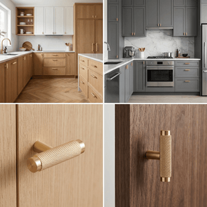 20X Deurknop T - greep 50mm Aluminium Goud – Waco - BY MJM - GMJ104-20