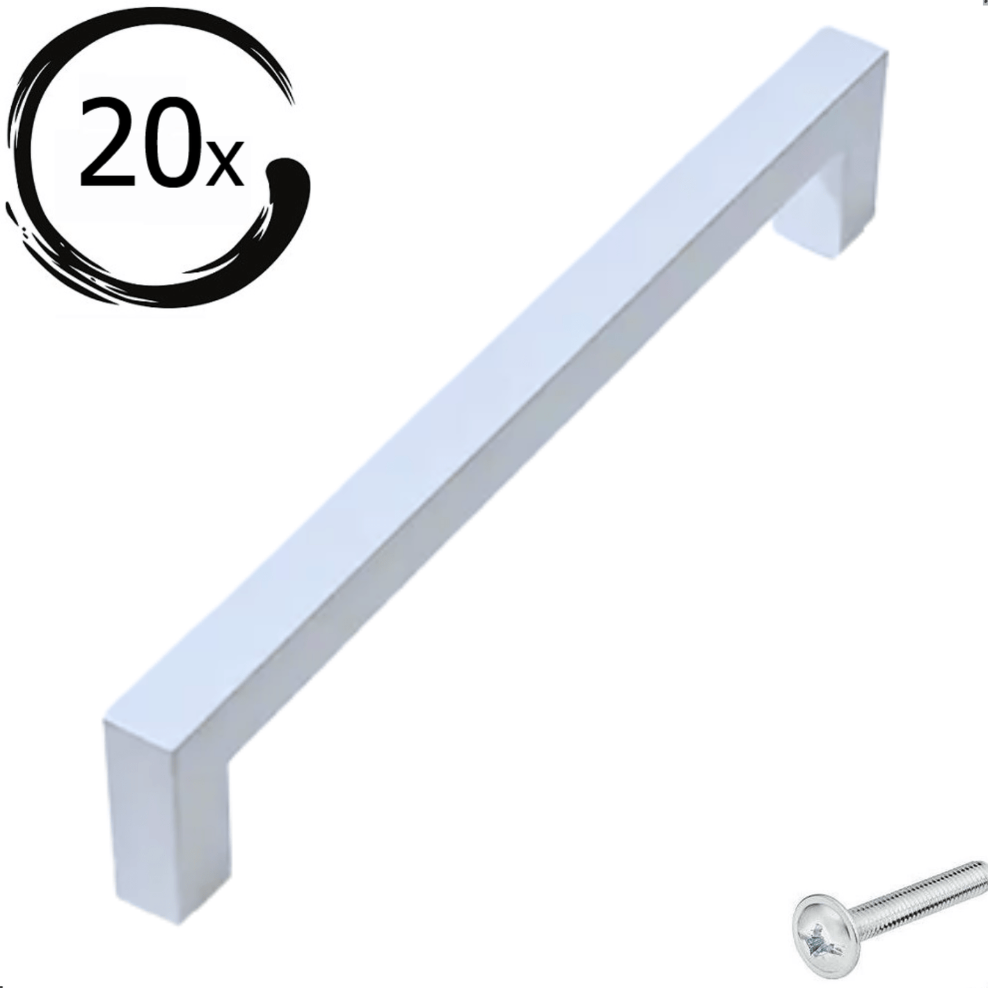 20X Handgreep 128mm Aluminium Wit – Twig - BY MJM - GMJ105-20