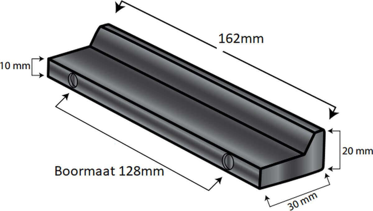 20X Handgreep 128mm Aluminium Zwart – Reno - BY MJM - GMJ17-20