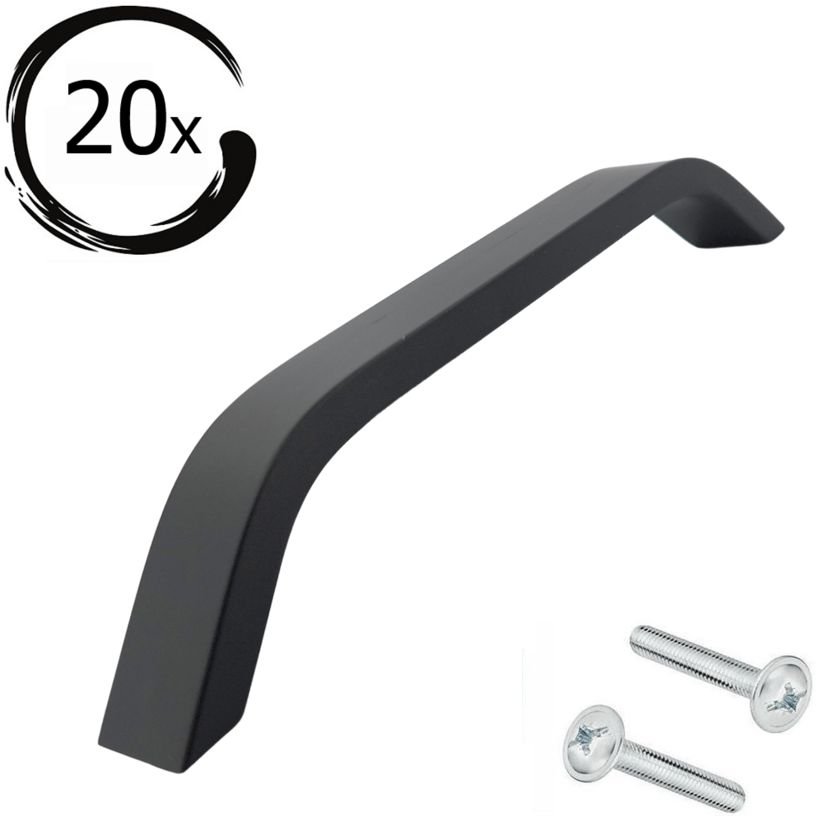 20X Handgreep 128mm Zwart – Tulsa - BY MJM - GMJ12-20