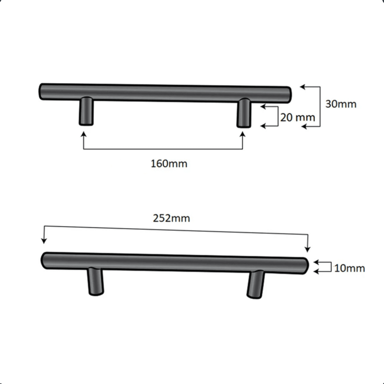 20X Handgreep 160mm RVS Wit – Denver - BY MJM - GMJ57-20
