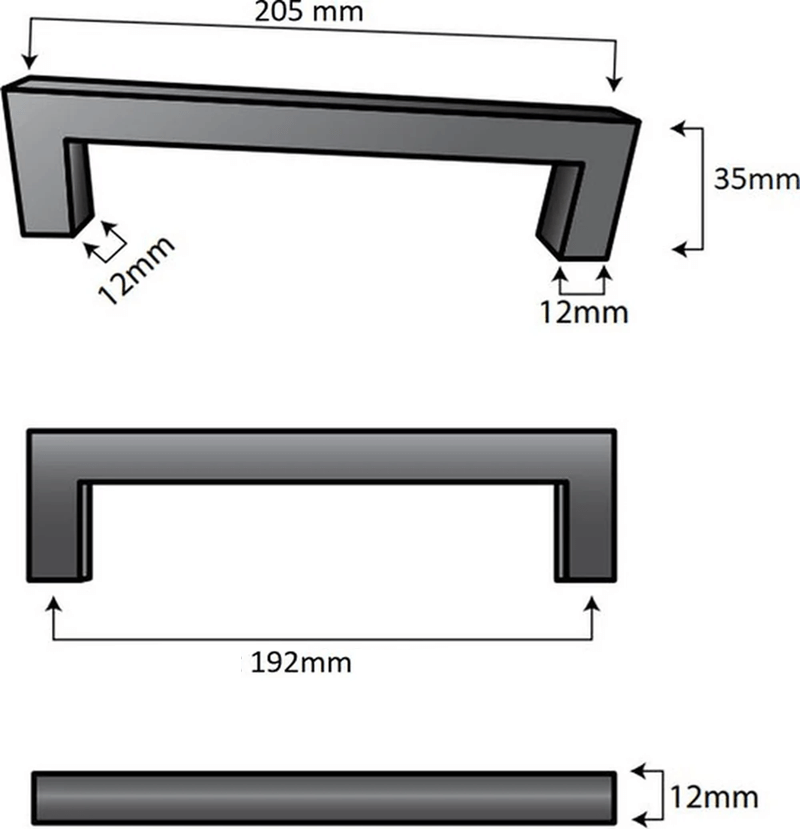 20X Handgreep 192mm RVS – Dallas - BY MJM - GMJ51-20