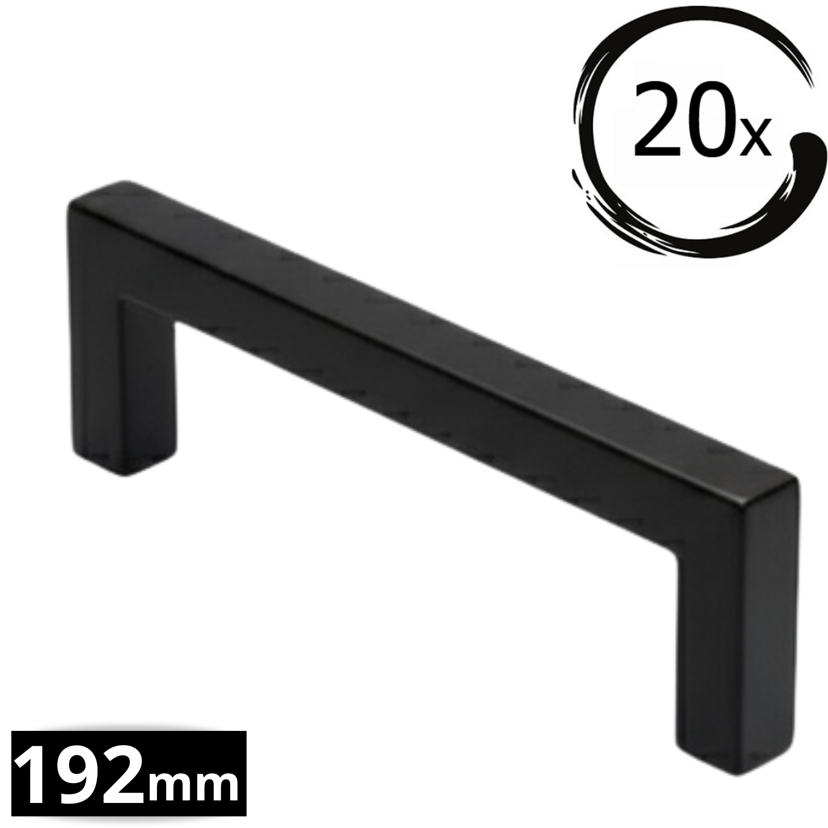 20X Handgreep 192mm RVS Zwart – Dallas - BY MJM - GMJ29-20