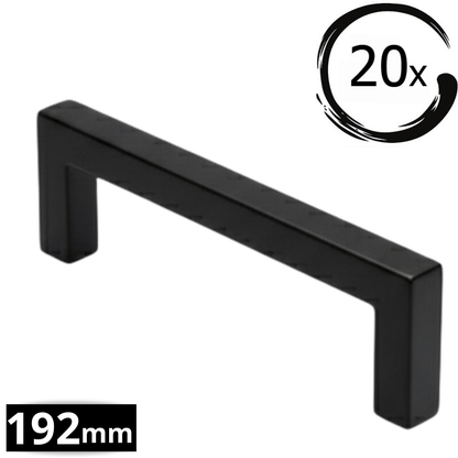 20X Handgreep 192mm RVS Zwart – Dallas - BY MJM - GMJ29-20