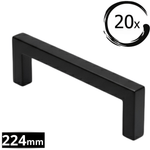 20X Handgreep 224mm RVS Zwart – Dallas - BY MJM - GMJ86-20