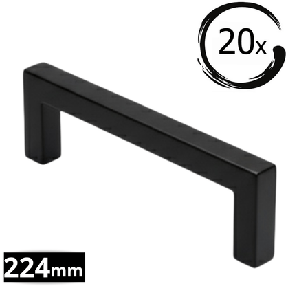 20X Handgreep 224mm RVS Zwart – Dallas - BY MJM - GMJ86-20