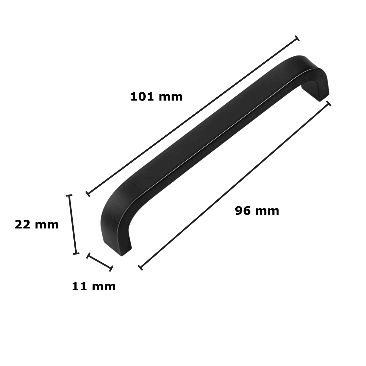 20X Handgreep 96mm Aluminium Zwart – York - BY MJM - GMJ107-20