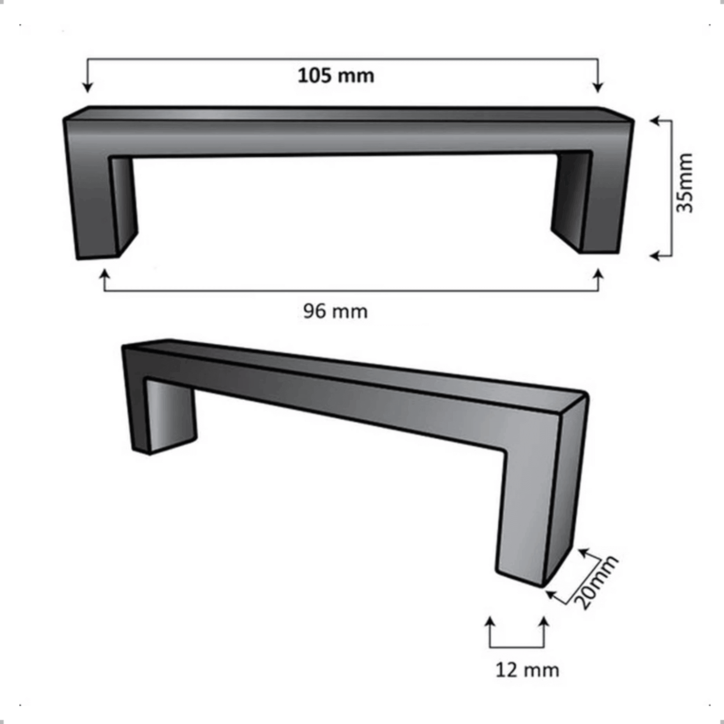 20X Handgreep 96mm RVS Goud – Atlanta - BY MJM - GMJ73-20