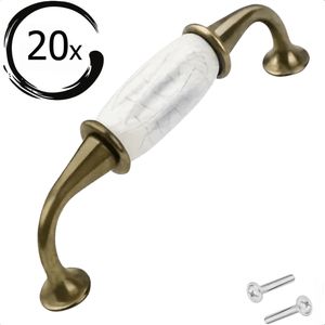 20X Handgreep Enid 128 mm Wit Brons - BY MJM - GMJ115-20