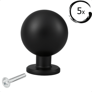 5X Deurknop Madison Zwart