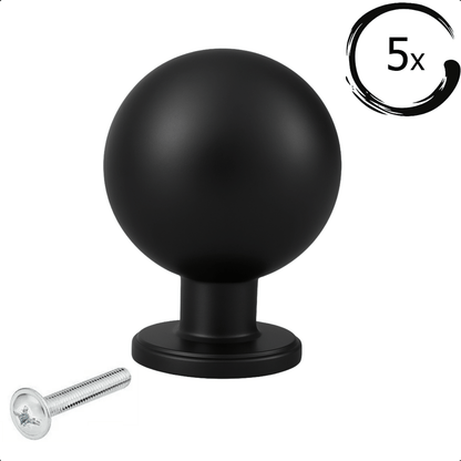 5X Deurknop Madison Zwart
