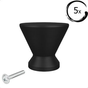 5X Deurknop Dover Zwart