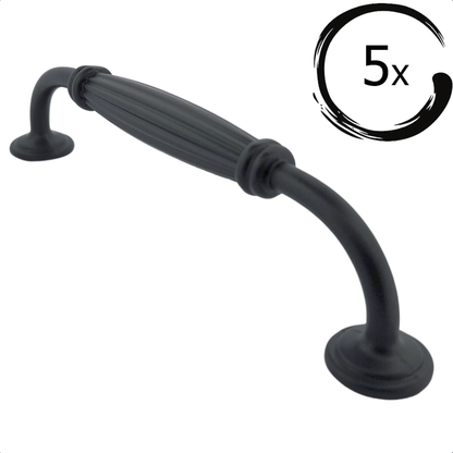 5 Handgreep / Meubelgreep Norfolk 128 mm Zwart