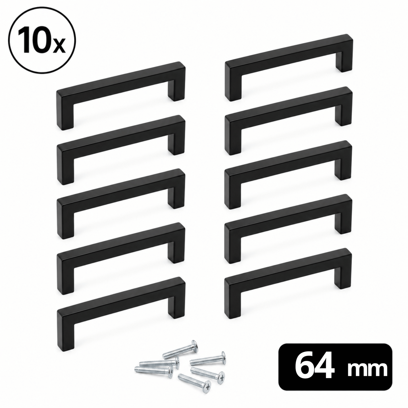 Handle 128 mm Stainless Steel Black Dallas