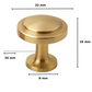 Deurknop Memphis 32 mm Goud