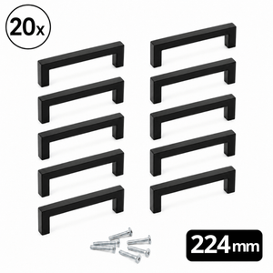20X Handgreep 224mm RVS Zwart – Dallas