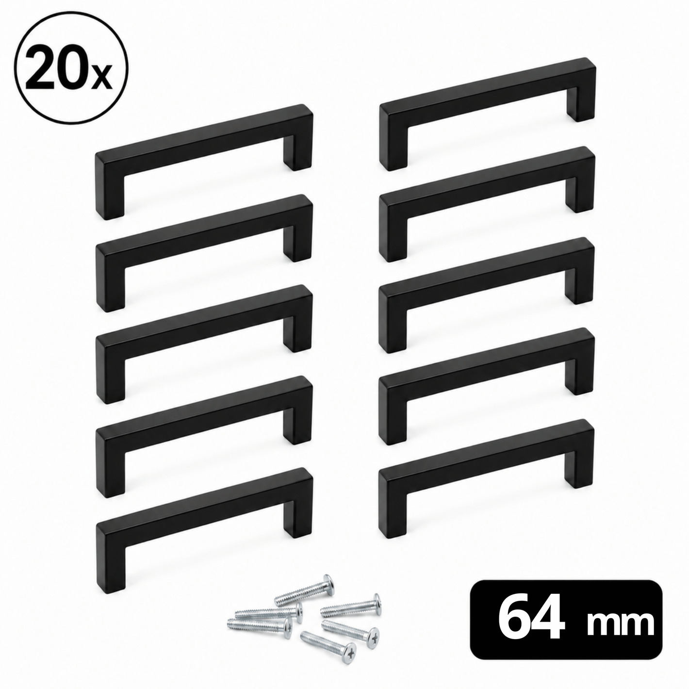 Handle 128 mm Stainless Steel Black Dallas