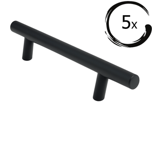 5X Handgreep Denver 96 mm RVS Zwart