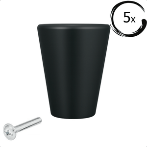 5X Deurknop Akron Zwart