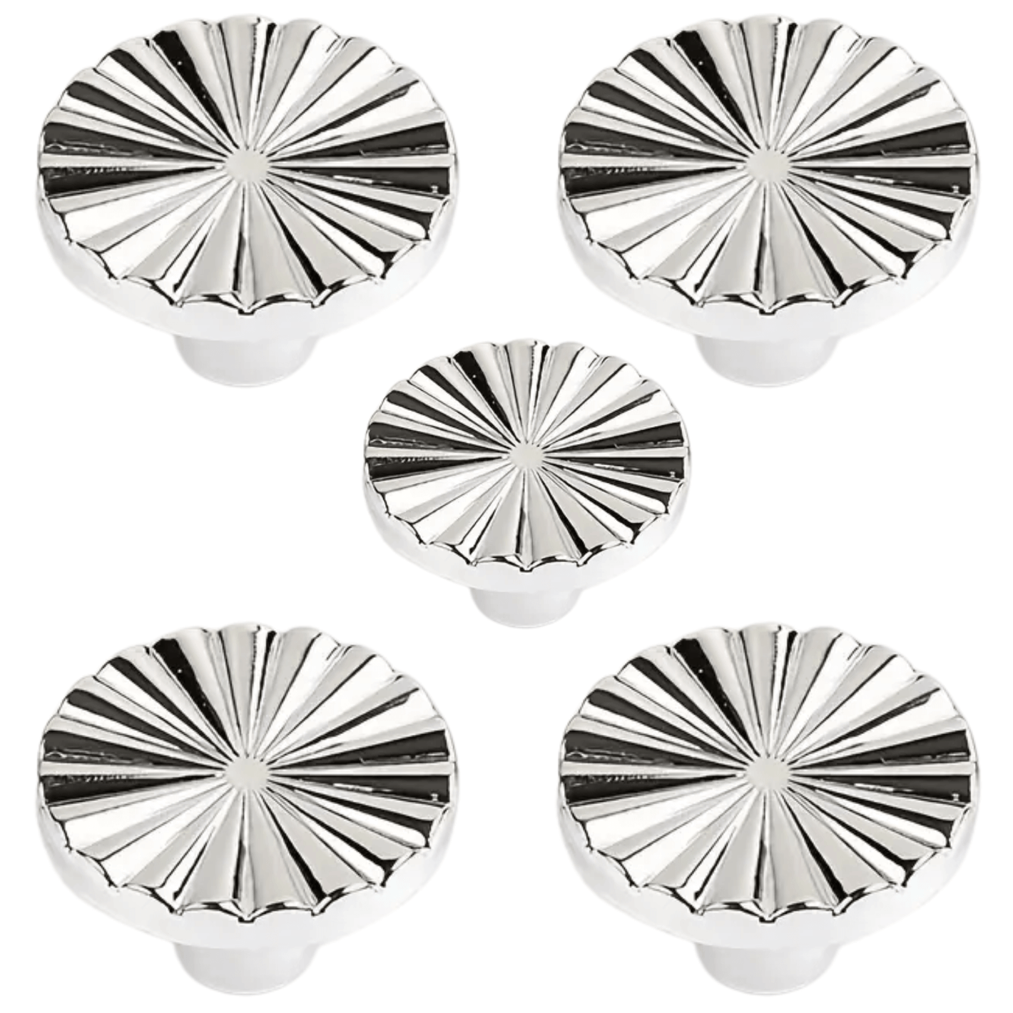 5X Deurknop 35mm Kunststof Zilver – Fresno - BY MJM - GMJ117