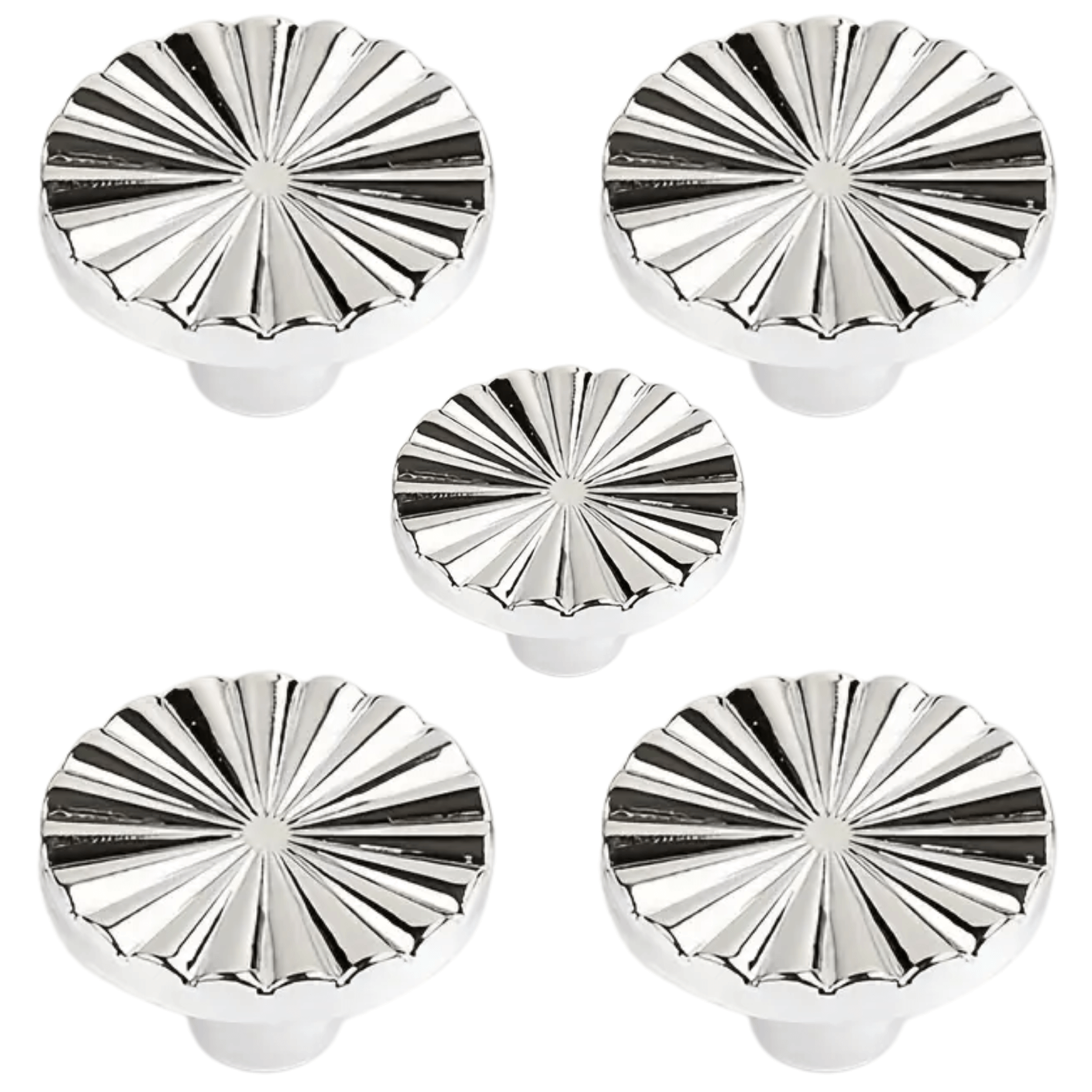 5X Deurknop 35mm Kunststof Zilver – Fresno - BY MJM - GMJ117