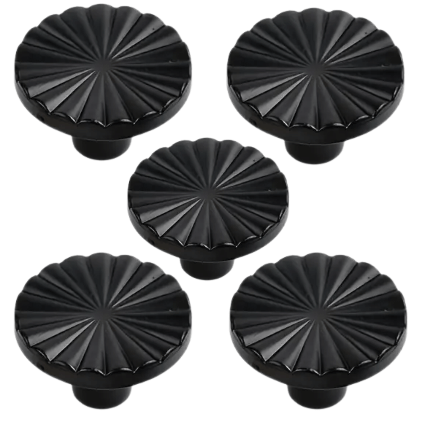 5X Deurknop 35mm Kunststof Zwart– Fresno - BY MJM - GMJ118