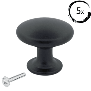 5X Deurknop Macon 27 mm – Aluminium Zwart - BY MJM - GMJ01-5