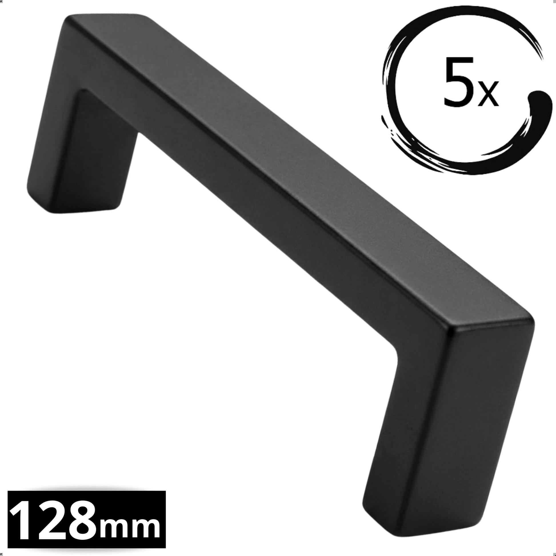 5X Handgreep 128mm RVS Zwart – Atlanta - BY MJM - GMJ05-5