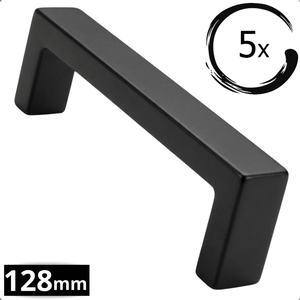 5X Handgreep 128mm RVS Zwart – Atlanta - BY MJM - GMJ05-5