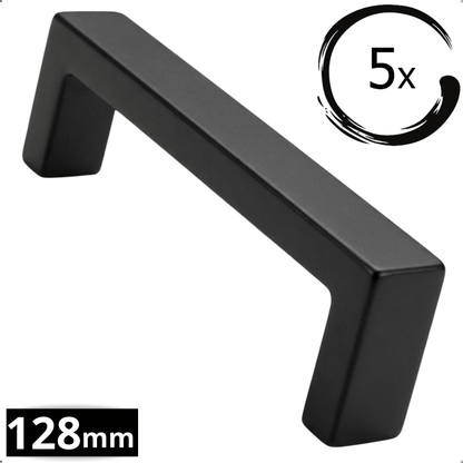 5X Handgreep 128mm RVS Zwart – Atlanta - BY MJM - GMJ05-5