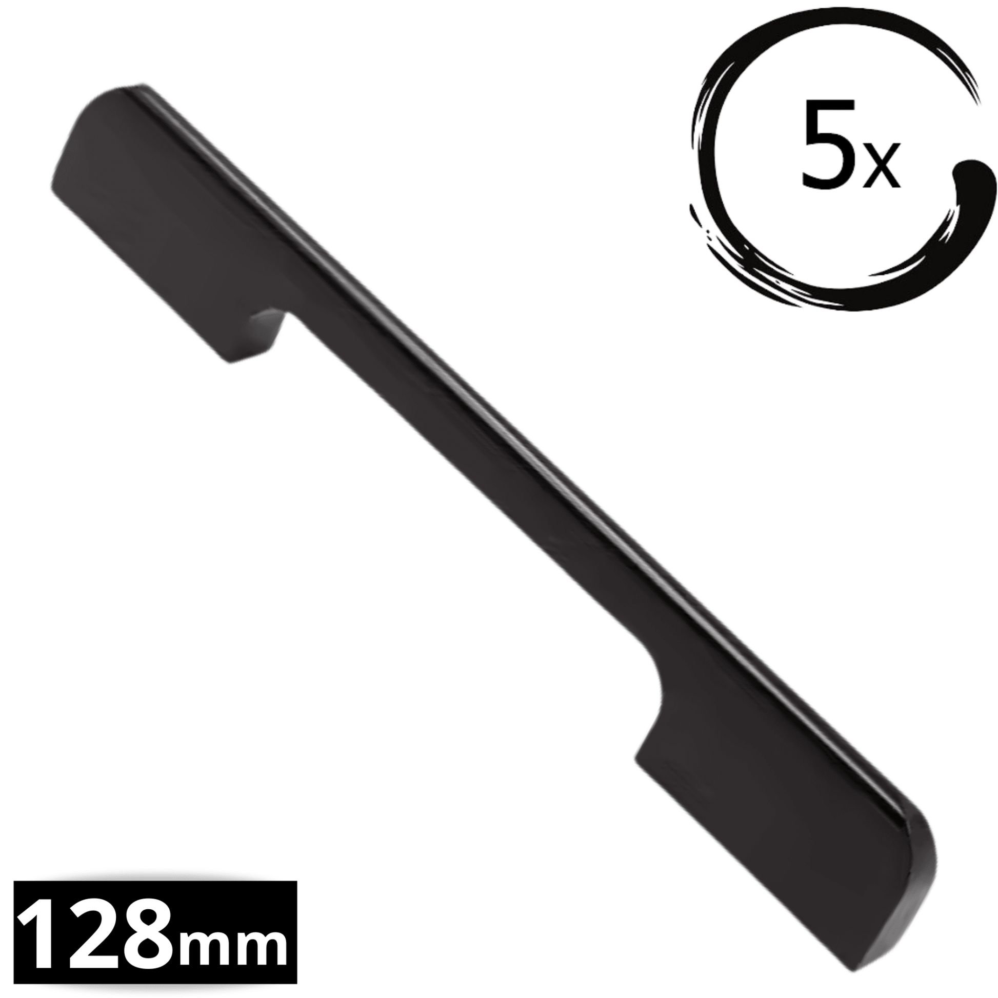 5X Handgreep 128mm/160mm Aluminium Zwart – Seattle - BY MJM - GMJ03-5