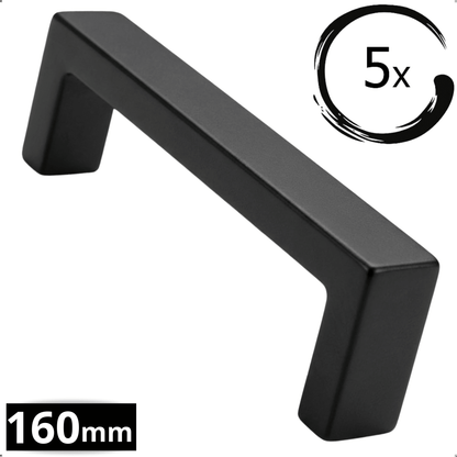 5X Handgreep 160mm RVS Zwart – Atlanta - BY MJM - GMJ14-5