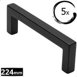 5X Handgreep 224mm RVS Zwart – Dallas - BY MJM - GMJ86-5