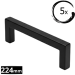 5X Handgreep 224mm RVS Zwart – Dallas - BY MJM - GMJ86-5