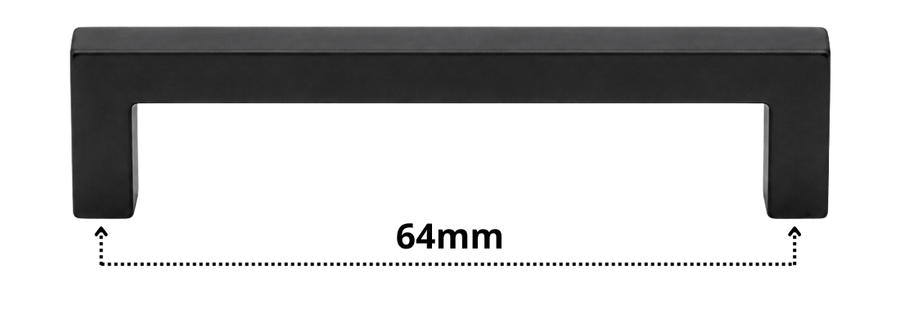 20X Handgreep 64mm RVS Zwart – Dallas