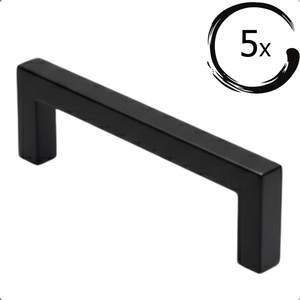 5X Handgreep Dallas 224 mm RVS Zwart