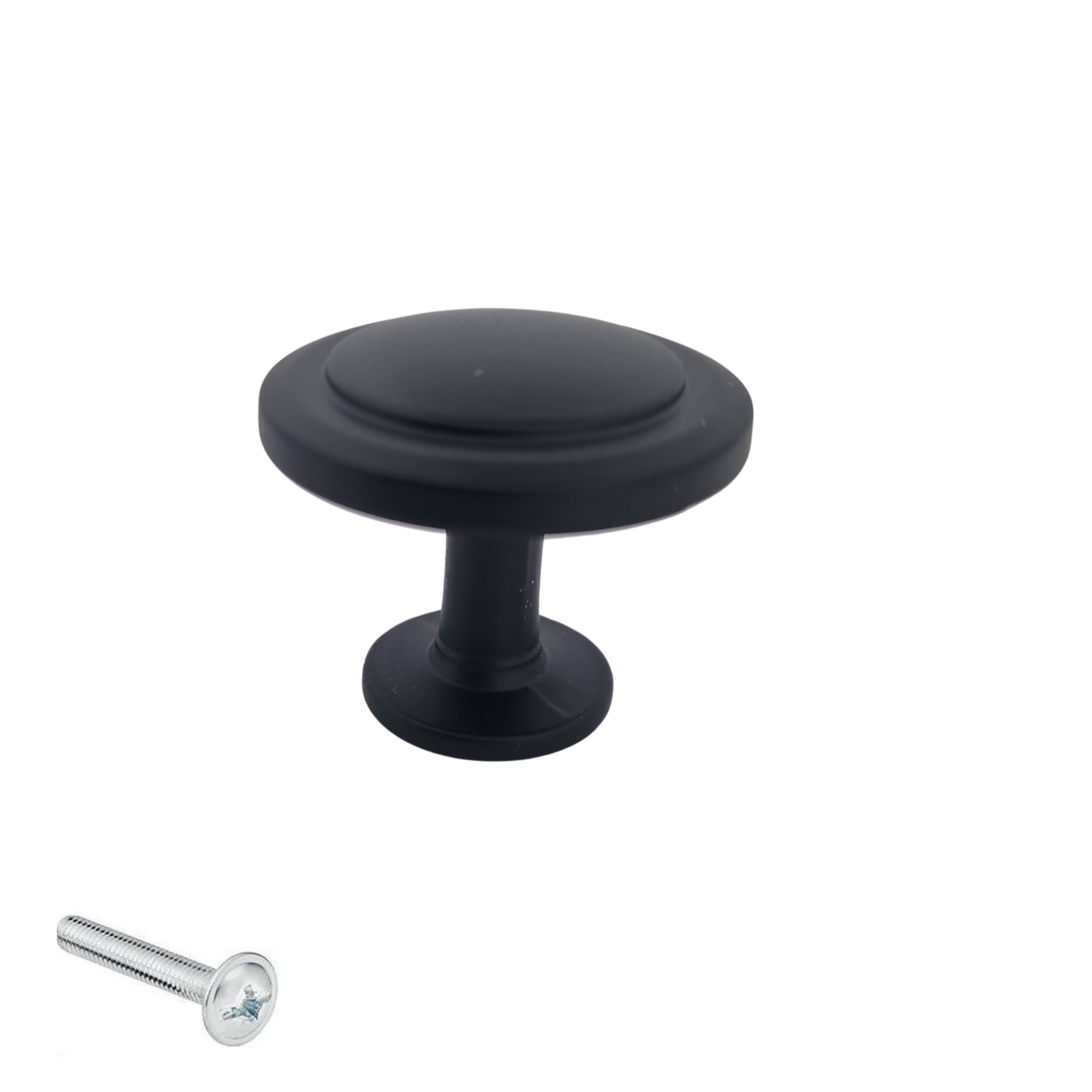 Furniture knob black round