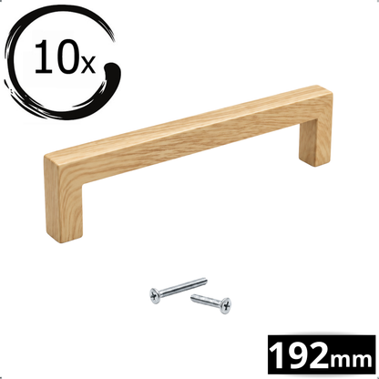 10X Handgreep 192mm RVS Eiken Look – Hickory
