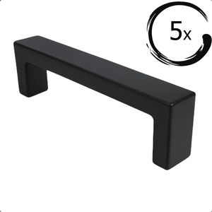 5X Handgreep Atlanta 96 mm RVS Zwart