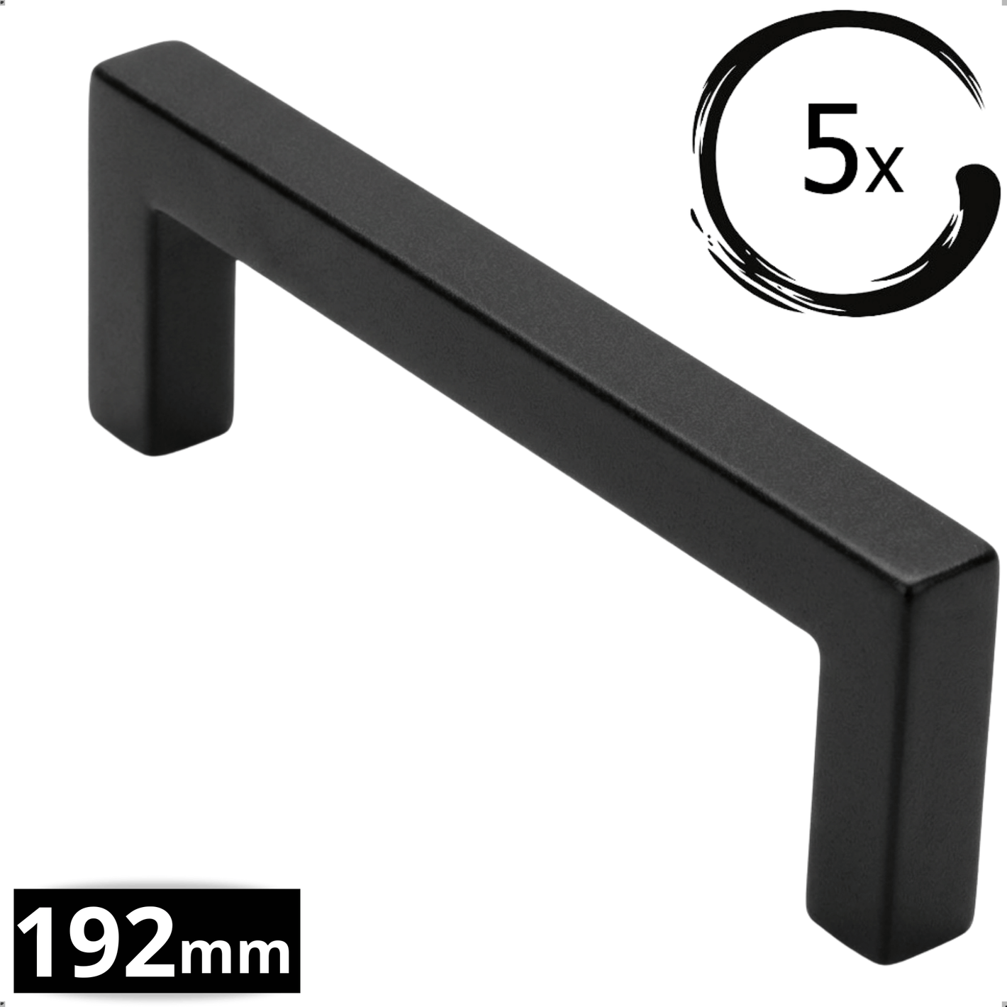 5X Handgreep 192mm RVS Zwart – Dallas